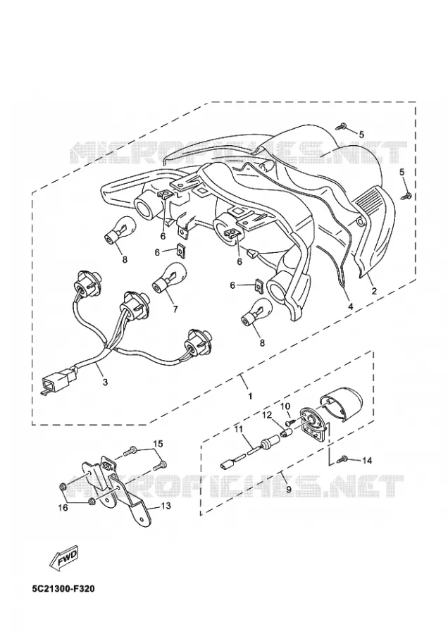 ACHTERLICHT Yamaha SCOOTER 50 2012 NEOS 4T UBS  YN50FUNEO'S 4+