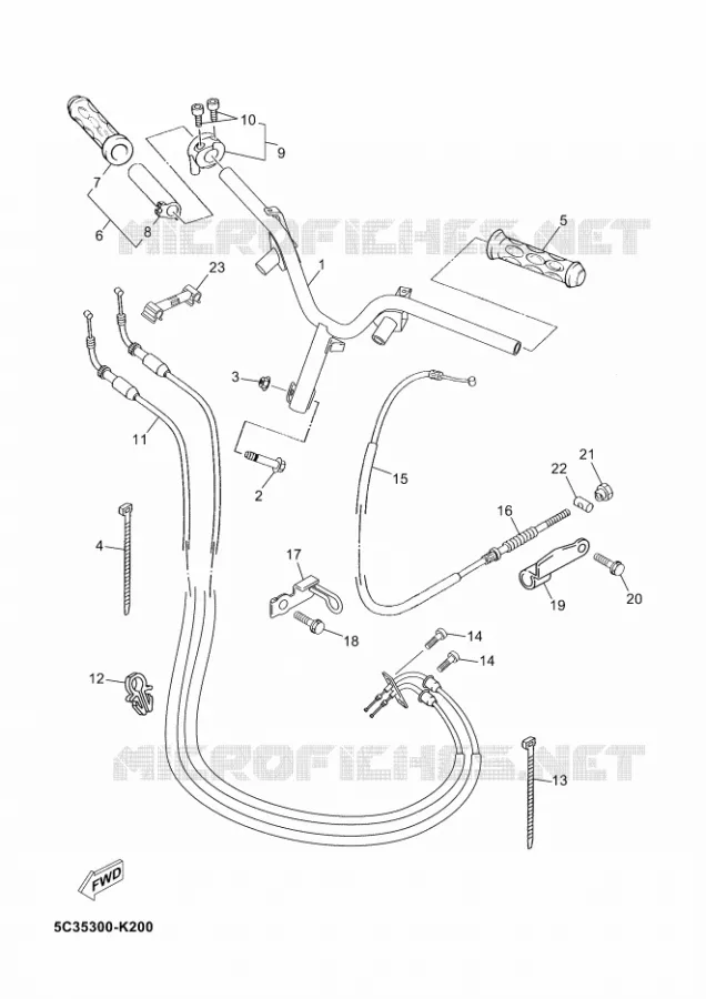 STUUR / KABEL Yamaha SCOOTER 50 2012 NEOS 4T UBS  YN50FUNEO'S 4+