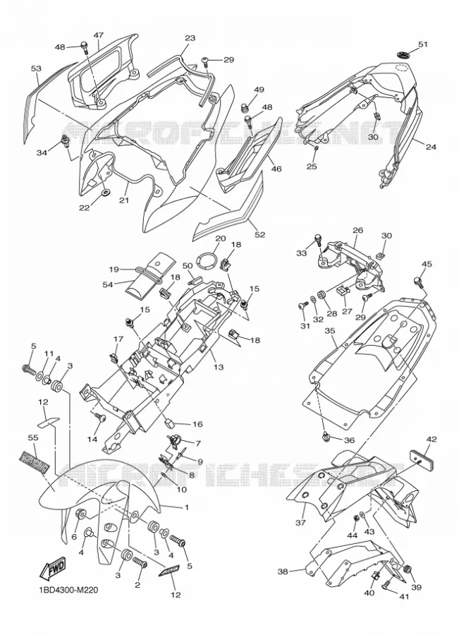 SPATBORD Yamaha MOTO 800 2013 FAZER ABS  FZ8-SA