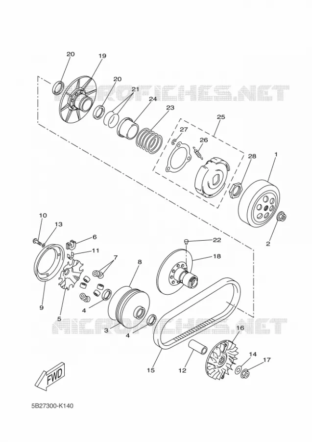 STARTMOTOR KOPPELINGS Yamaha SCOOTER 250 2013 XMAX  YP250R