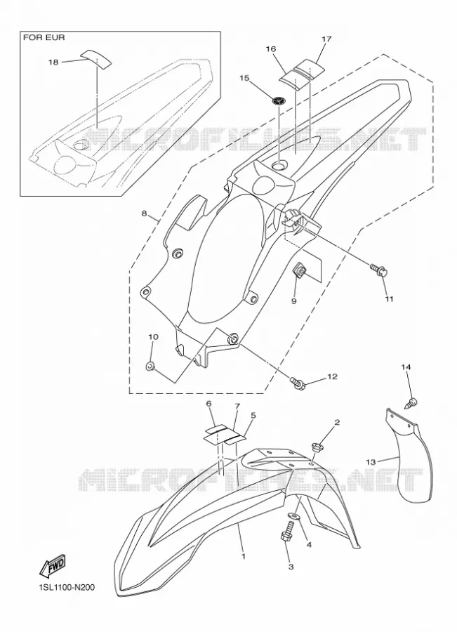 SPATBORD Yamaha MOTO 250 2014 YZF  YZ250F