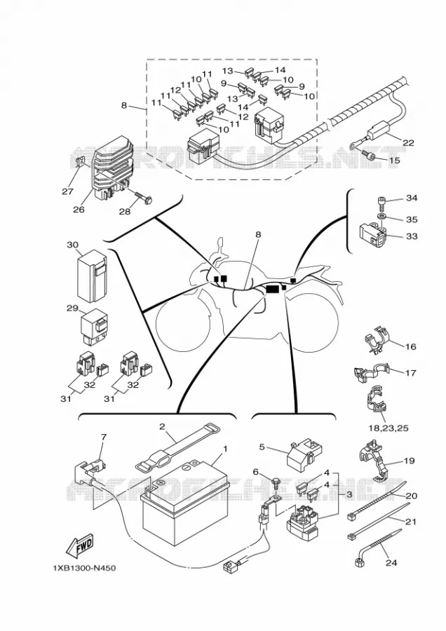 ELECTRISCH 1 Yamaha MOTO 700 2014 MT07 ABS  MT07A