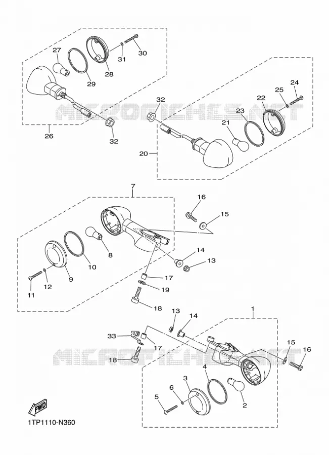 KNIPPERLICHT Yamaha MOTO 950 2014 BOLT  XVS950CUXV950