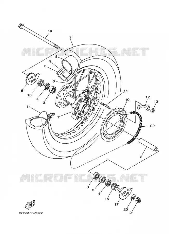 ACHTERWIEL Yamaha MOTO 250 2014 XT  XT250XT250E