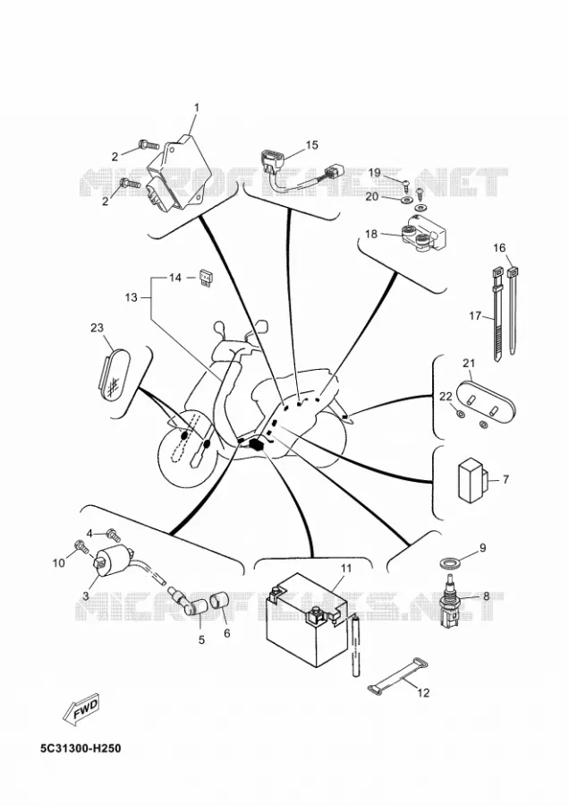 ELECTRISCH 2 Yamaha SCOOTER 50 2014 NEOS 4T  YN50F