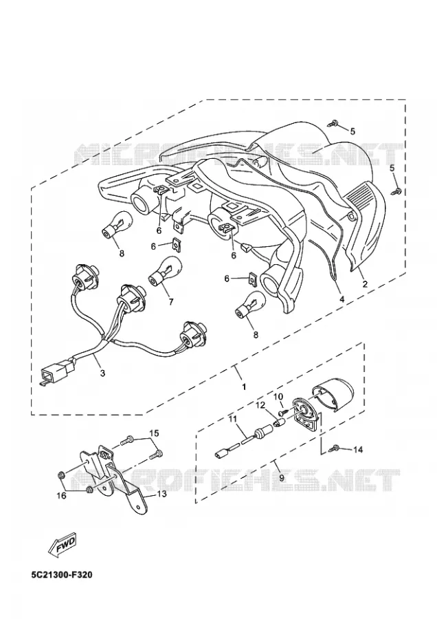 ACHTERLICHT Yamaha SCOOTER 50 2014 NEOS 4T  YN50F