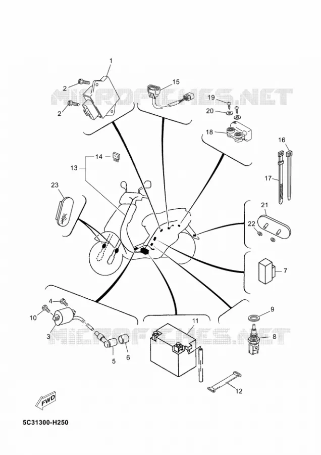 ELECTRISCH 2 Yamaha SCOOTER 50 2014 NEOS 4T  YN50F
