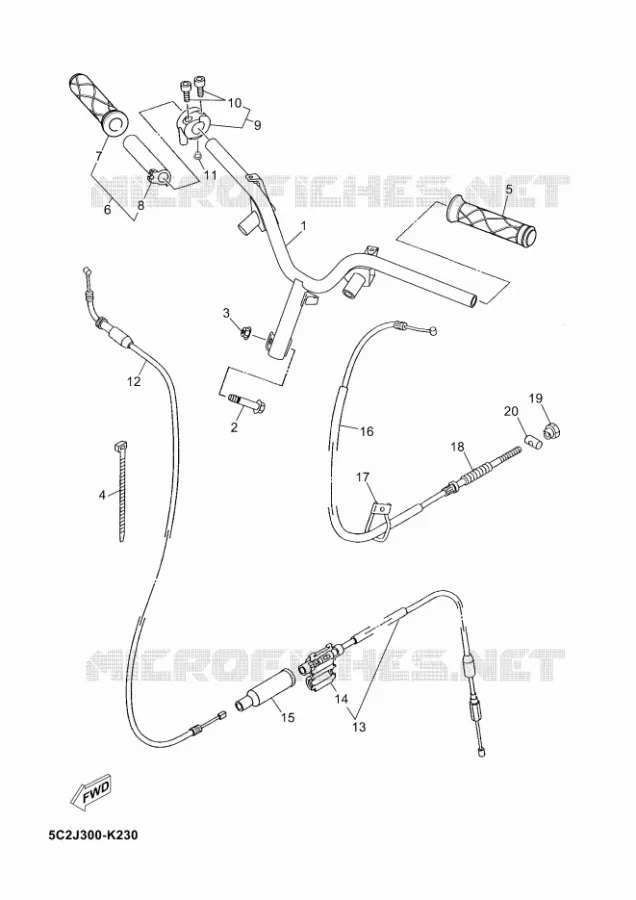 STUUR / KABEL Yamaha SCOOTER 50 2014 NEOS  YN50
