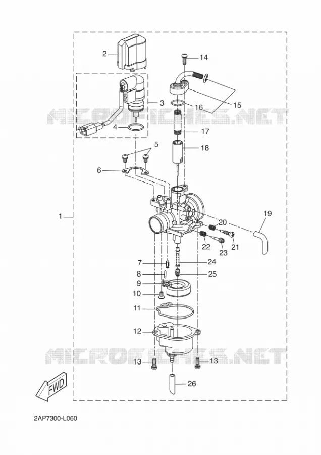 CARBURATEUR  Yamaha SCOOTER 50 2014 OVETTO  YN50
