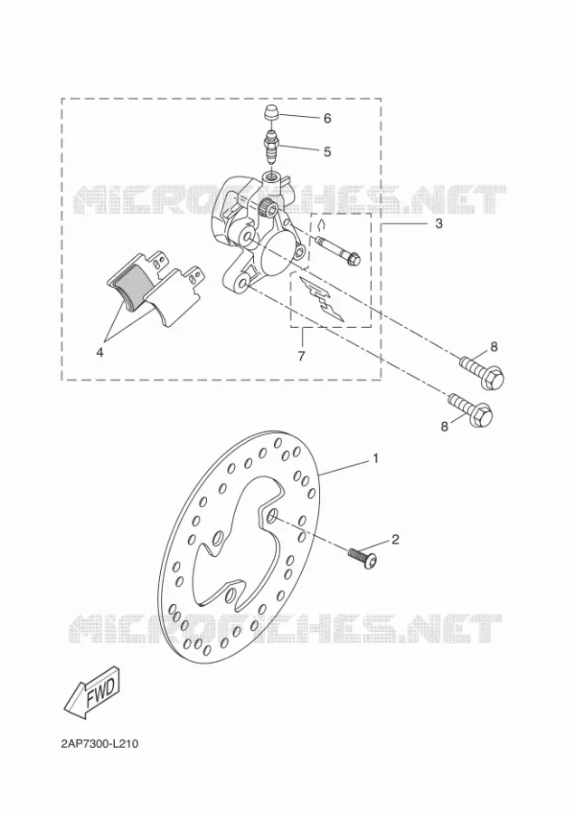 REMKLAUW VOOR Yamaha SCOOTER 50 2014 OVETTO  YN50