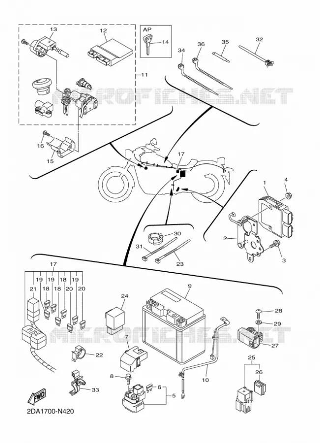 ELECTRISCH 2 Yamaha MOTO 950 2014 BOLT  XVS950CUXV950R