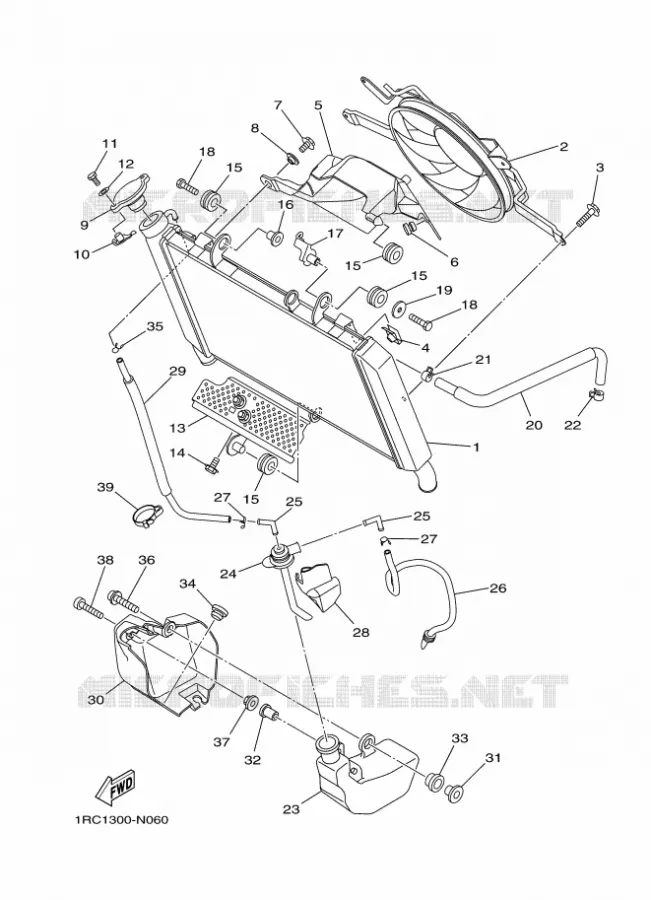 RADIATEUR / SLANG Yamaha MOTO 850 2014 MT09 ABS  MT09A