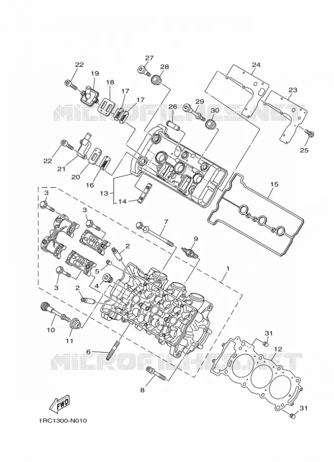 CILINDERKOP Yamaha MOTO 850 2014 MT09 ABS  MT09A