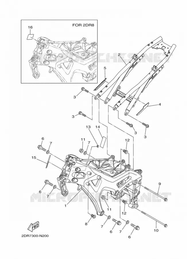 FRAME Yamaha MOTO 850 2014 MT09 ABS  MT09A
