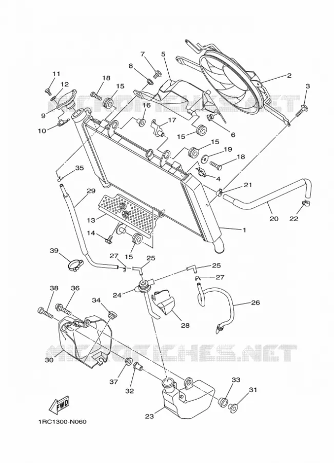 RADIATEUR / SLANG Yamaha MOTO 850 2014 MT09 ABS  MT09A