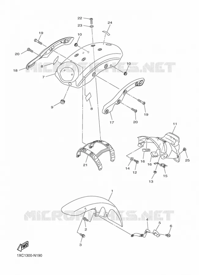 SPATBORD Yamaha MOTO 950 2014 BOLT  XVS950CUXV950R