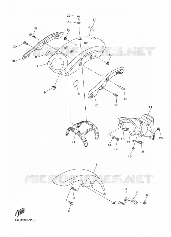 SPATBORD Yamaha MOTO 950 2014 BOLT  XVS950CUXV950R