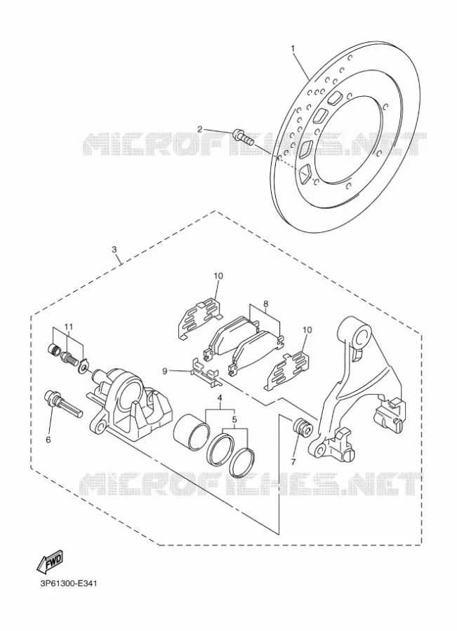 REMKLAUW ACHTER Yamaha MOTO 1300 2014 FJR  FJR1300AE