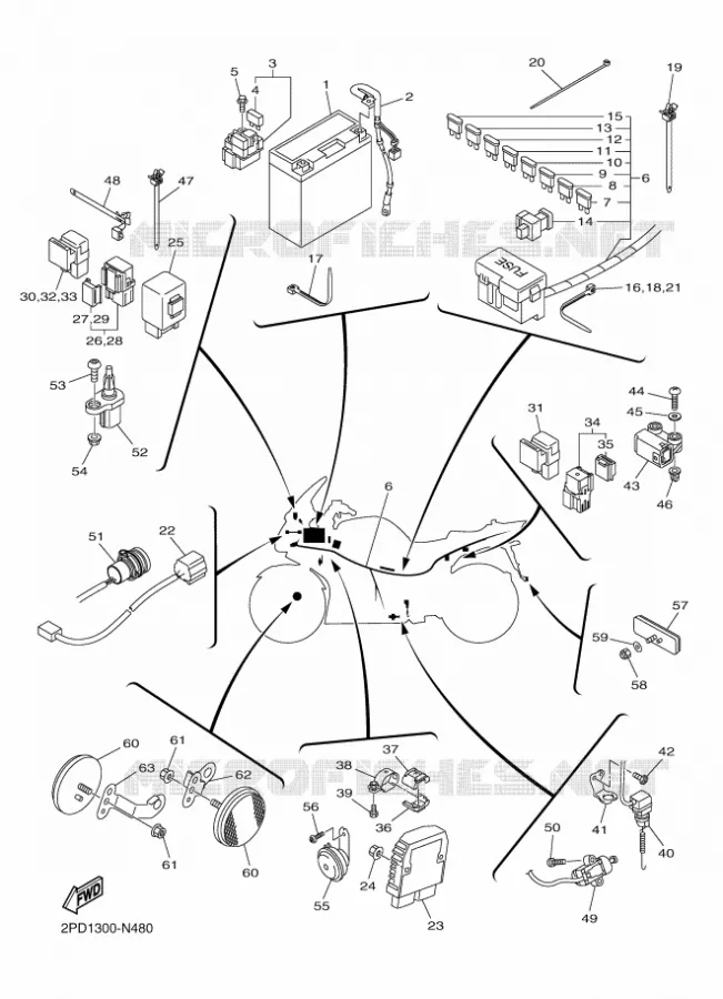ELECTRISCH 2 Yamaha MOTO 1300 2014 FJR  FJR1300AE