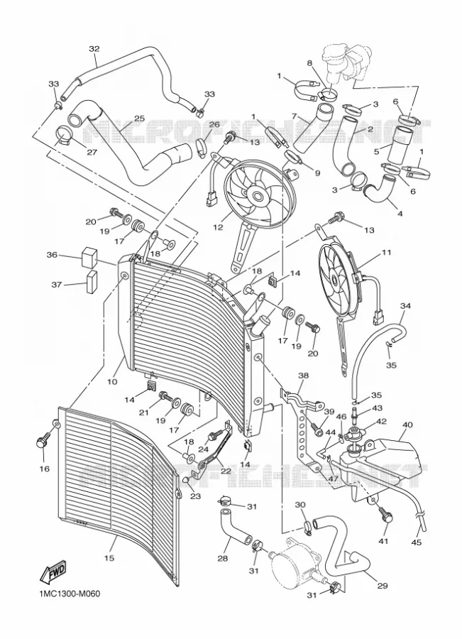 RADIATEUR / SLANG Yamaha MOTO 1300 2014 FJR  FJR1300AE