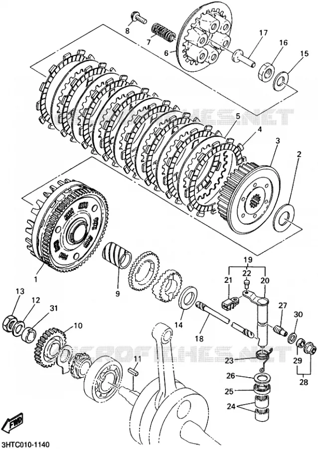 STARTMOTOR KOPPELINGS Yamaha MOTO 400 2014 SR  SR400