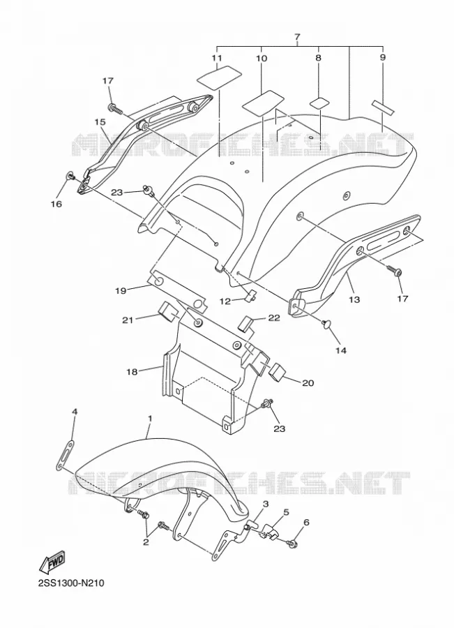 SPATBORD Yamaha MOTO 1300 2014 XVS  XVS1300CU