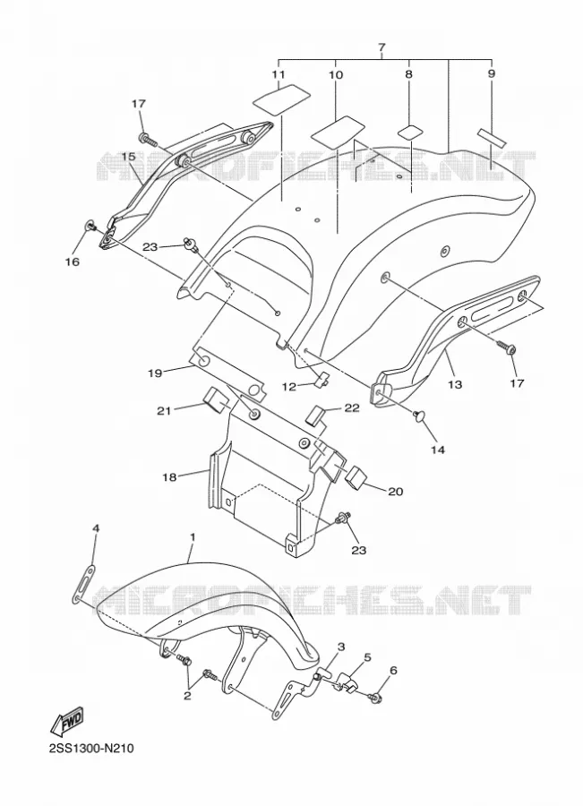 SPATBORD Yamaha MOTO 1300 2014 XVS  XVS1300CU