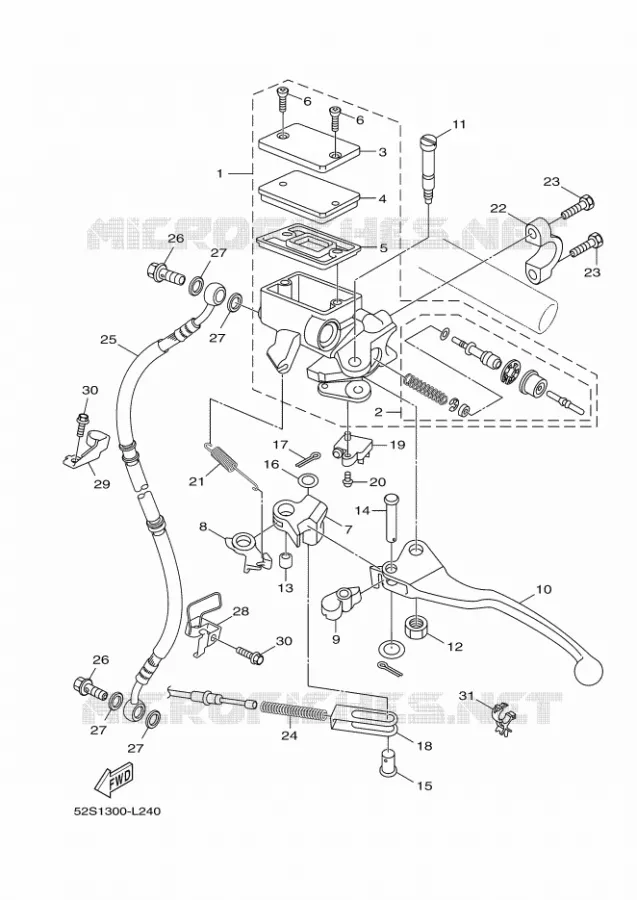 REMPOMP VOOR Yamaha SCOOTER 151 2014 XENTER  HW151