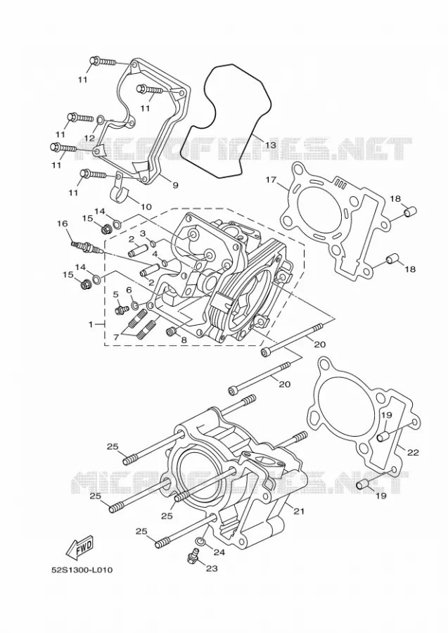CILINDER Yamaha SCOOTER 151 2014 XENTER  HW151