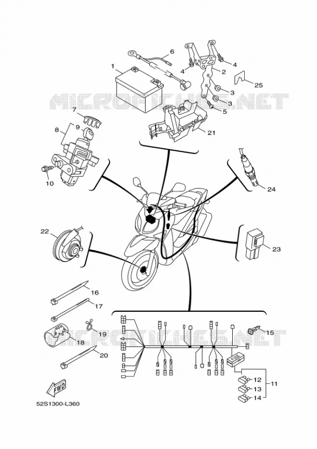 ELECTRISCH 2 Yamaha SCOOTER 125 2014 XENTER  HW125