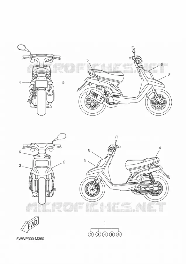 STICKER Yamaha SCOOTER 50 2014 BWS  CW50