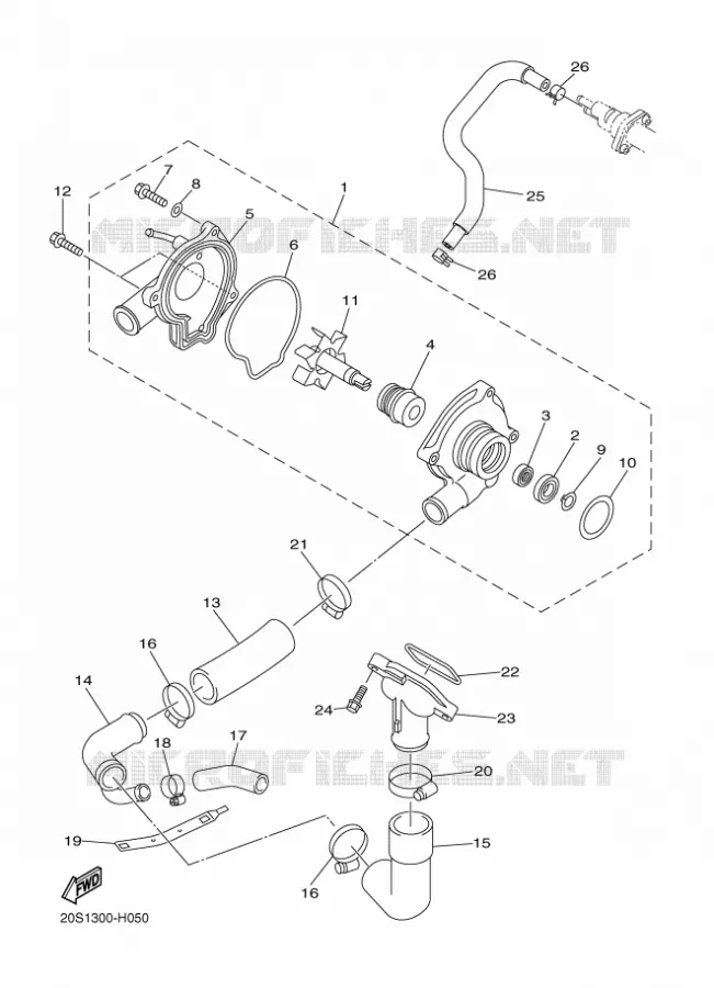 WATERPOMP / SLANGEN Yamaha MOTO 600 2015 XJ6  XJ6F