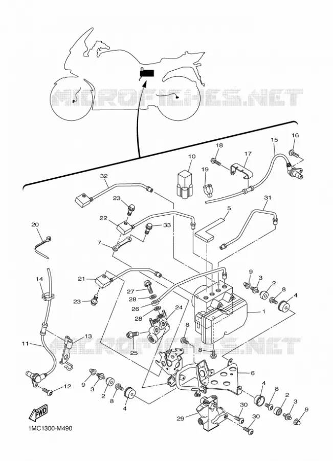ELECTRISCH 3 Yamaha MOTO 1300 2015 FJR  FJR1300A