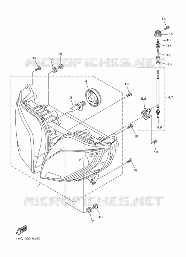 KOPLAMP Yamaha MOTO 1300 2015 FJR  FJR1300A