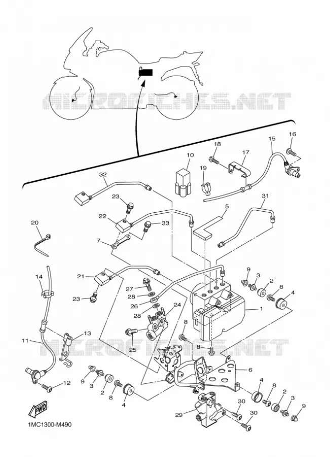 ELECTRISCH 3 Yamaha MOTO 1300 2015 FJR  FJR1300A