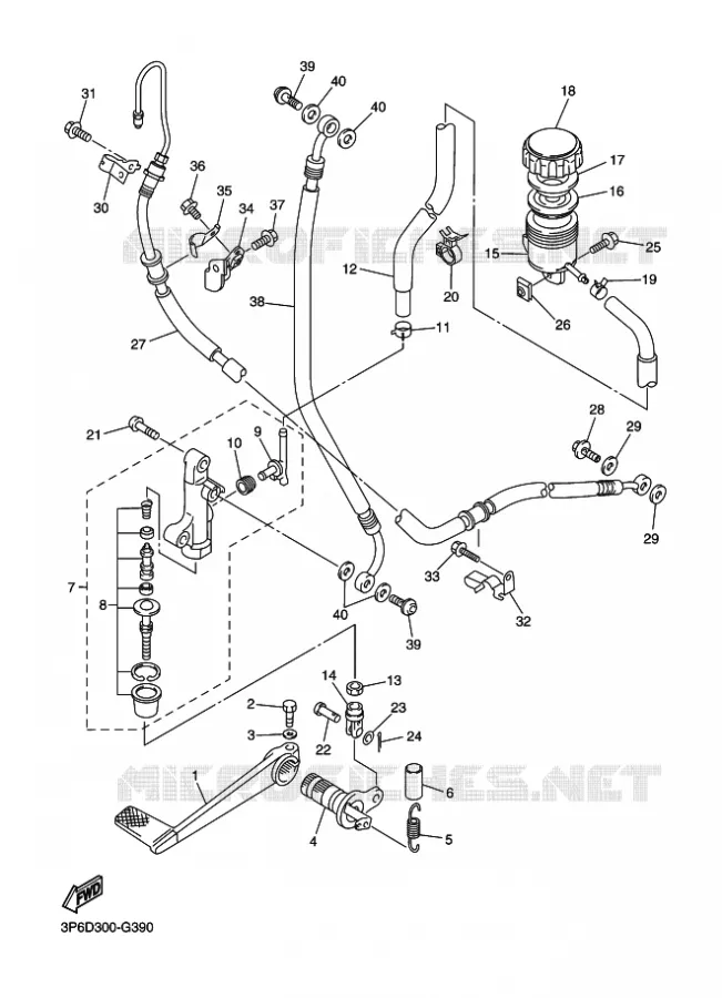 REMPOMP ACHTER Yamaha MOTO 1300 2015 FJR  FJR1300A