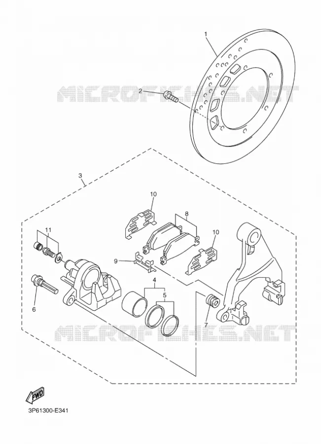 REMKLAUW ACHTER Yamaha MOTO 1300 2015 FJR  FJR1300AS