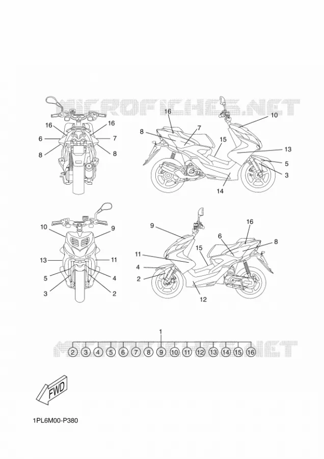 STICKER Yamaha SCOOTER 50 2015 NITRO NAKED  NS50NNITRO NLD