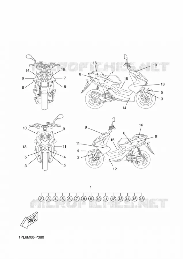 STICKER Yamaha SCOOTER 50 2015 NITRO NAKED  NS50NNITRO NLD