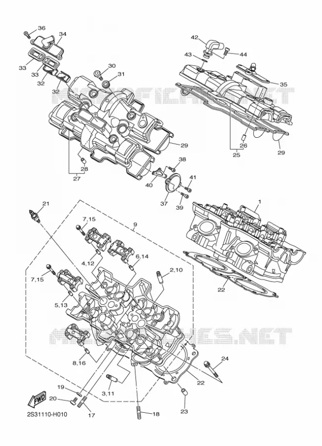 CILINDERKOP Yamaha MOTO 1700 2015 VMAX  VMX17