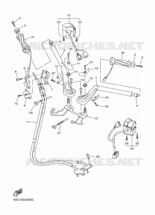 STUUR / KABEL Yamaha MOTO 1300 2015 FJR  FJR1300AE