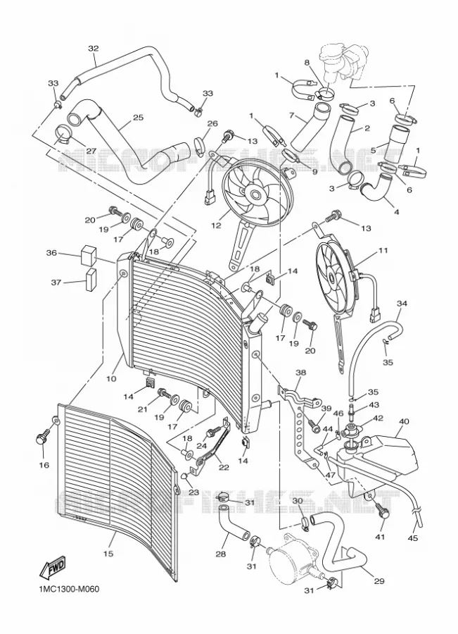 RADIATEUR / SLANG Yamaha MOTO 1300 2015 FJR  FJR1300AE