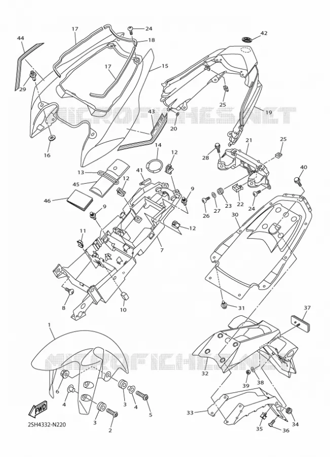 SPATBORD Yamaha MOTO 800 2015 FZ8  FZ8-NFZ8