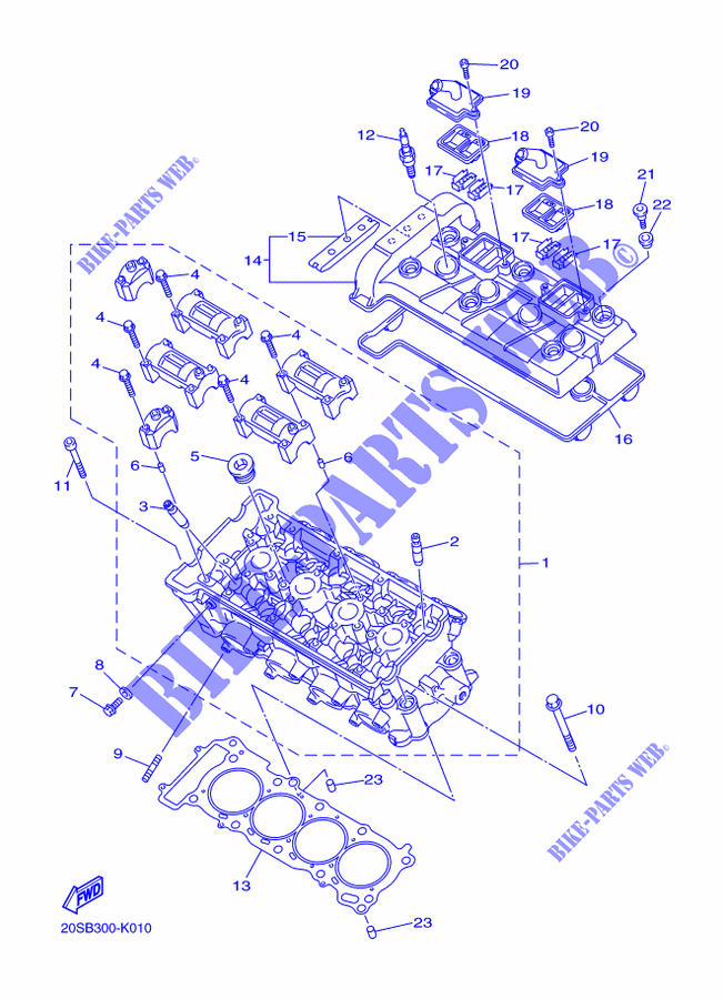 CILINDERKOP voor Yamaha DIVERSION 600 ABS 2015