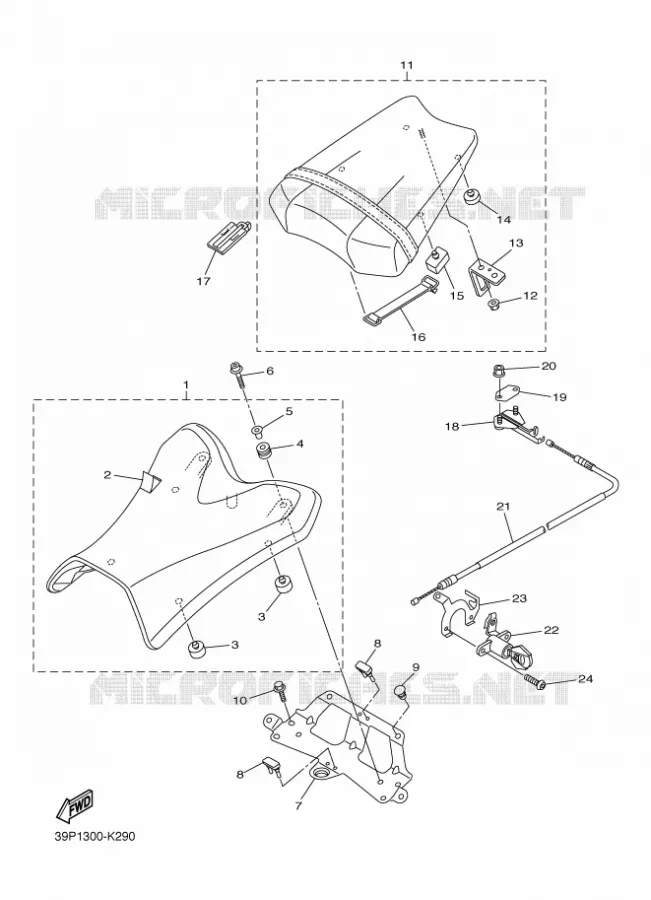 SELLE Yamaha MOTO 800 2015 FZ8 ABS  FZ8-NAFZ8