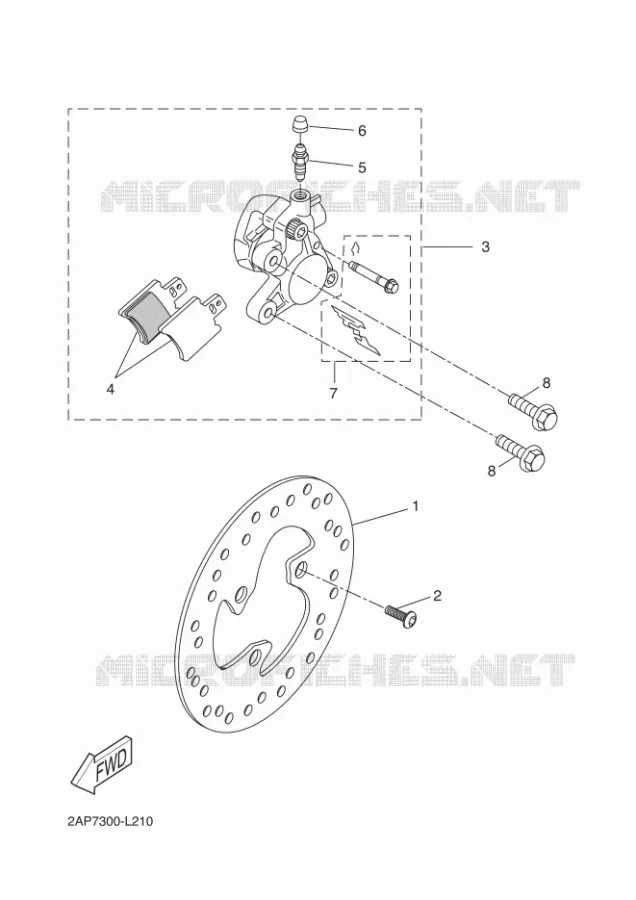 REMKLAUW VOOR Yamaha SCOOTER 50 2016 NEOS  YN50