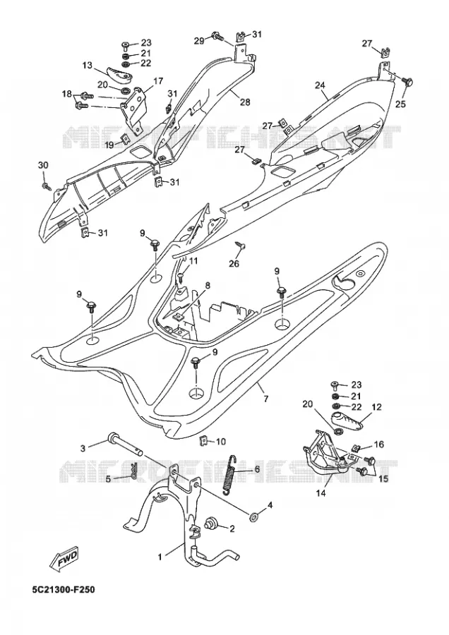 STANDAARD / VOETSTEUN Yamaha SCOOTER 50 2016 NEOS  YN50
