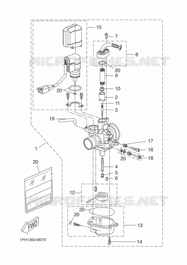 CARBURATEUR  Yamaha SCOOTER 50 2016 OVETTO  YN50