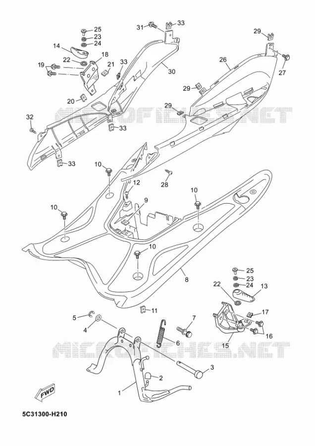 STANDAARD / VOETSTEUN Yamaha SCOOTER 50 2013 OVETTO 4T  YN50F