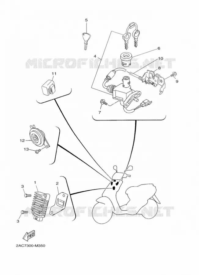 ELECTRISCH 1 Yamaha SCOOTER 50 2013 OVETTO 4T  YN50F